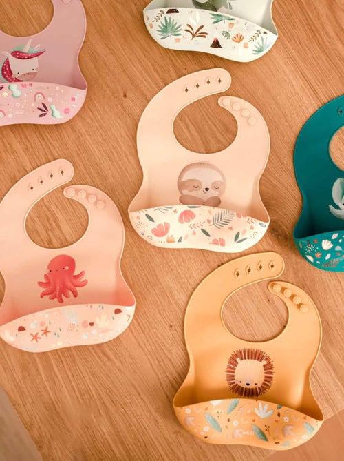Sassi Junior | Bavoir récupérateur en silicone Animaux - Kiabi