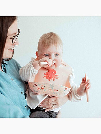 Sassi Junior | Bavoir récupérateur en silicone Animaux