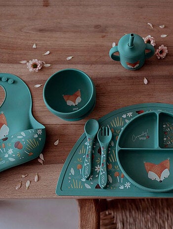 Sassi Junior | Bavoir récupérateur en silicone Animaux