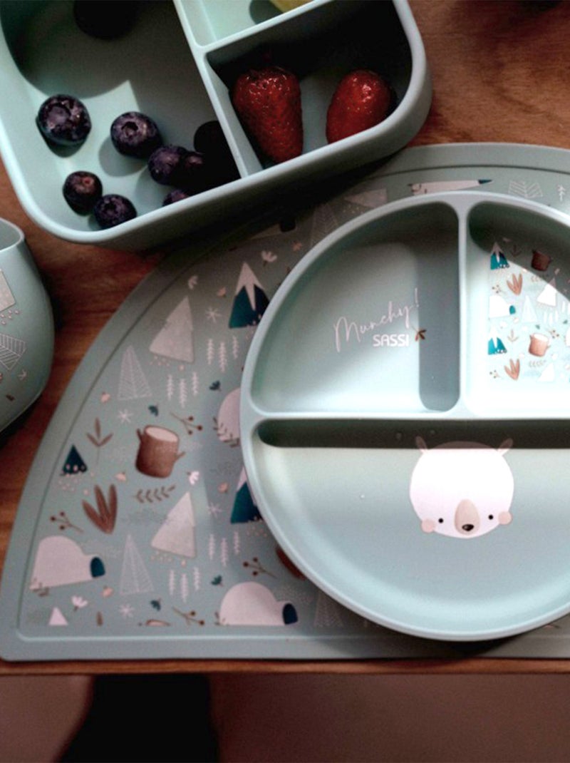 Sassi Junior | Boite à gouter lunch box en silicone Animaux Bleu - Kiabi