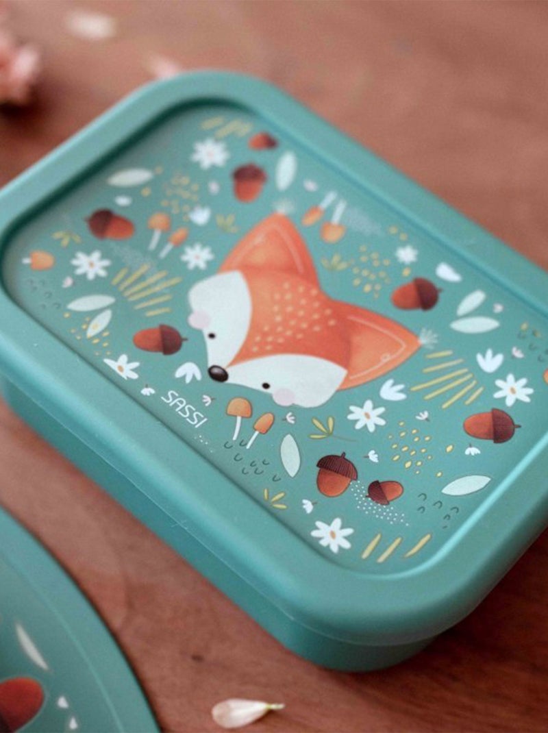 Sassi Junior | Boite à gouter lunch box en silicone Animaux Vert foncé - Kiabi