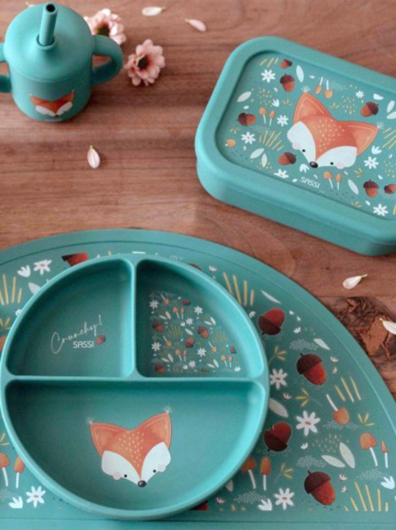 Sassi Junior | Boite à gouter lunch box en silicone Animaux Vert foncé - Kiabi