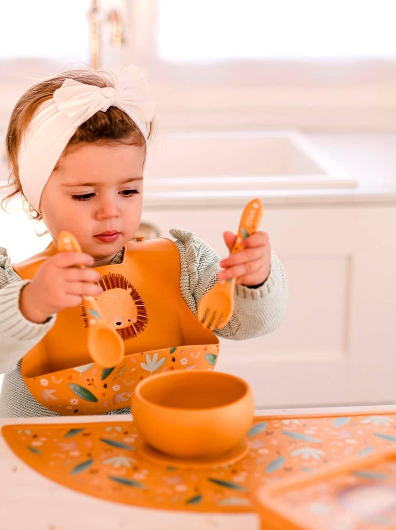 Sassi Junior | Bol en silicone avec ventouse Animaux Orange - Kiabi