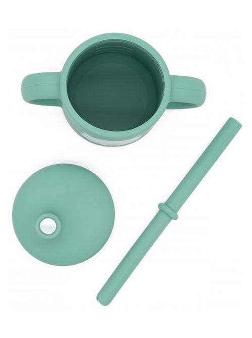 Sassi Junior | Gobelet en silicone avec poignées et paille 120 ml Animaux - Kiabi