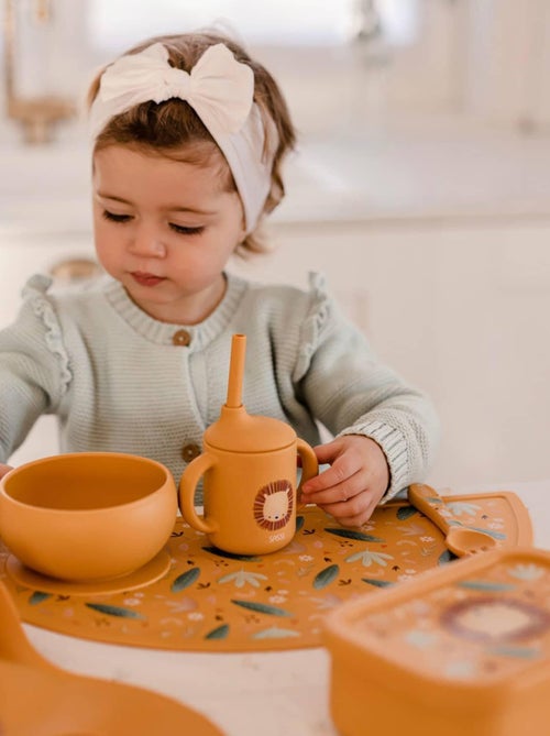 Sassi Junior | Gobelet en silicone avec poignées et paille 120 ml Animaux - Kiabi