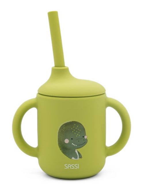 Sassi Junior | Gobelet en silicone avec poignées et paille 120 ml Animaux - Kiabi