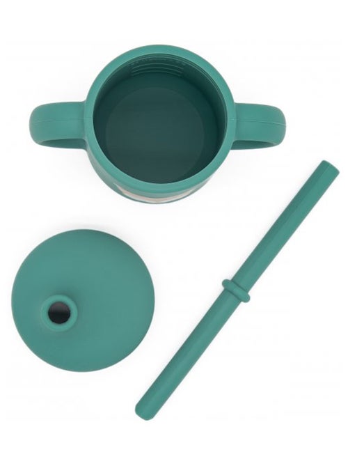Sassi Junior | Gobelet en silicone avec poignées et paille 120 ml Animaux - Kiabi