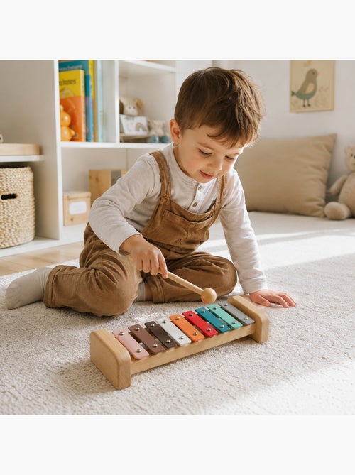 Sassi junior | jouet xylophone en bois enfant avec livre d'apprentissage - Kiabi