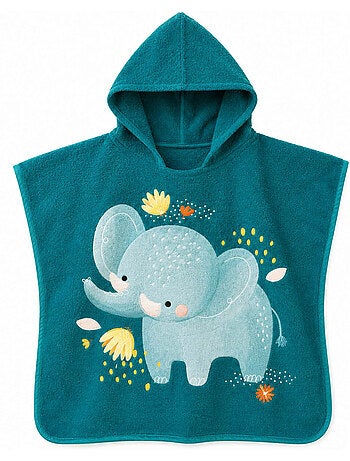 Sassi junior | poncho de bain enfant à capuche en coton animaux