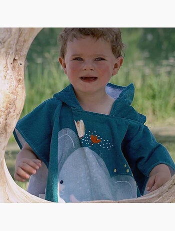 Sassi junior | poncho de bain enfant à capuche en coton animaux