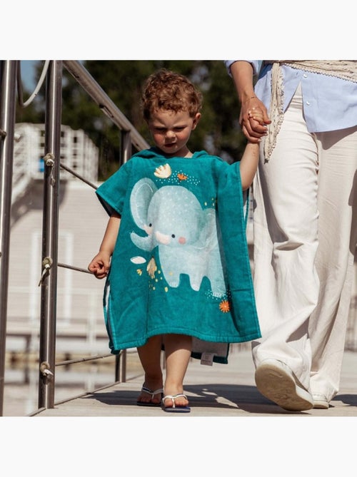 Sassi junior | poncho de bain enfant à capuche en coton animaux - Kiabi
