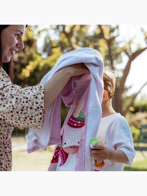 Sassi junior | poncho de bain enfant à capuche en coton animaux - Kiabi