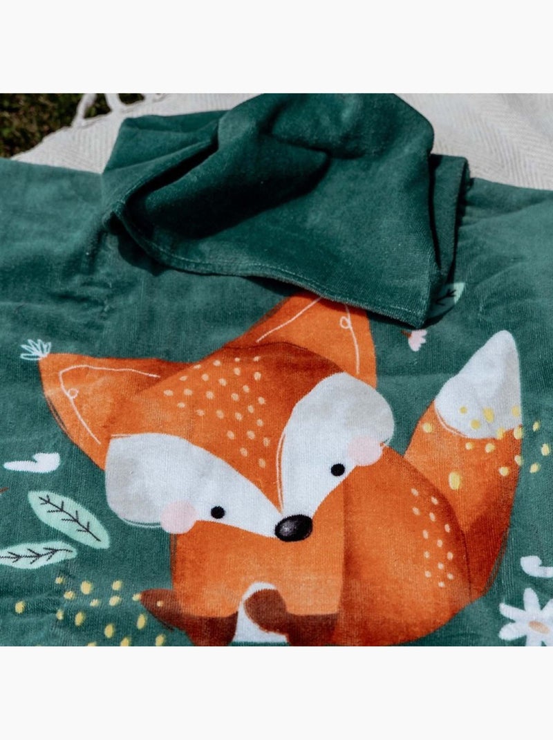 Sassi junior | poncho de bain enfant à capuche en coton animaux Vert forêt - Kiabi