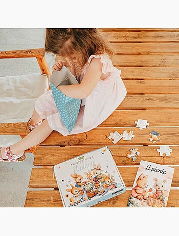 Sassi Junior | Puzzle magique à l'eau enfant 54 pièces coloriage réutilisable