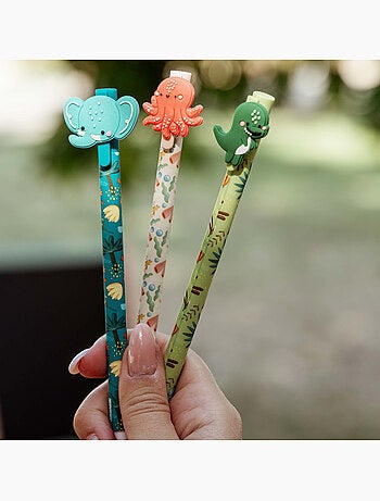 Sassi junior | set de 3 stylos gel effaçables animaux
