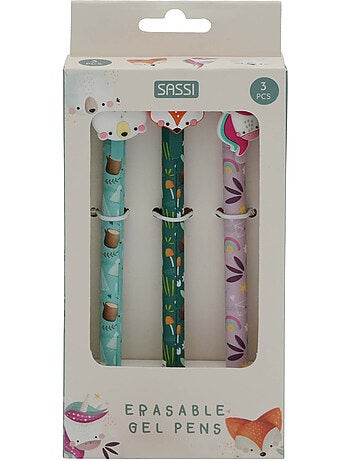 Sassi junior | set de 3 stylos gel effaçables animaux