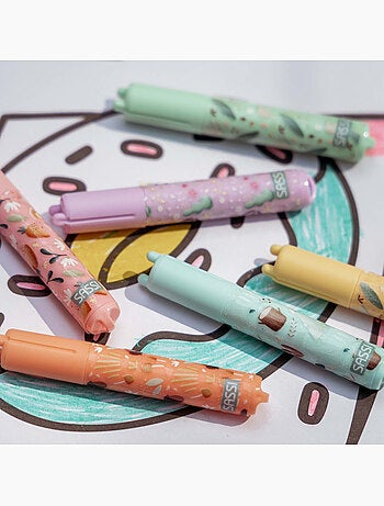 Sassi junior | set de 6 mini surligneurs pastel animaux
