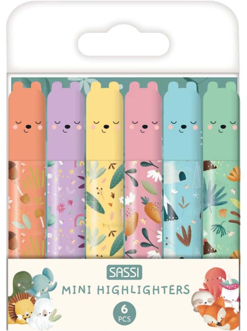 Sassi junior | set de 6 mini surligneurs pastel animaux - Kiabi Sassi junior | set de 6 mini surligneurs pastel animaux - Kiabi