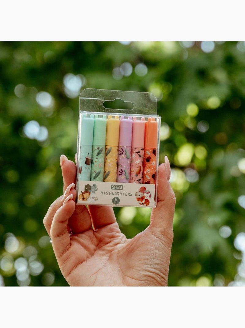 Sassi junior | set de 6 mini surligneurs pastel animaux Multicolore - Kiabi