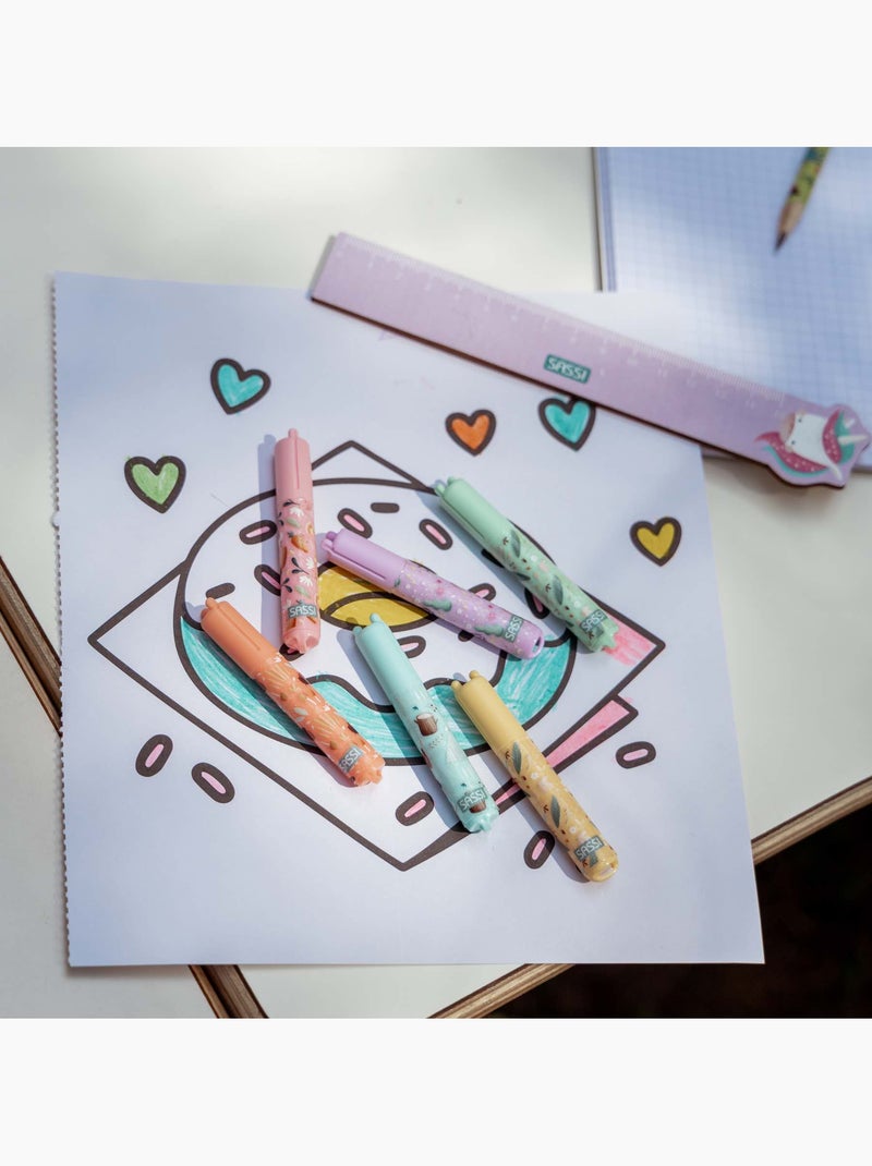 Sassi junior | set de 6 mini surligneurs pastel animaux Multicolore - Kiabi