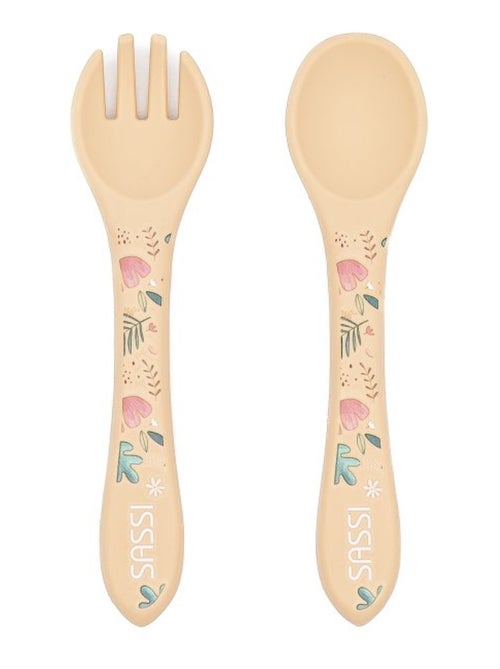 Sassi Junior | Set fourchette et cuillère en silicone Animaux - Kiabi