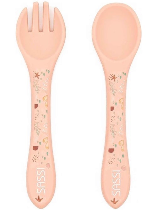 Sassi Junior | Set fourchette et cuillère en silicone Animaux - Kiabi