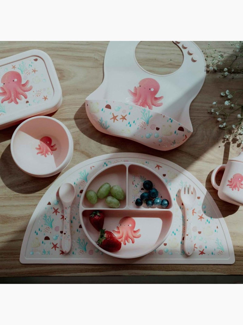 Sassi Junior | Set fourchette et cuillère en silicone Animaux Orange clair - Kiabi