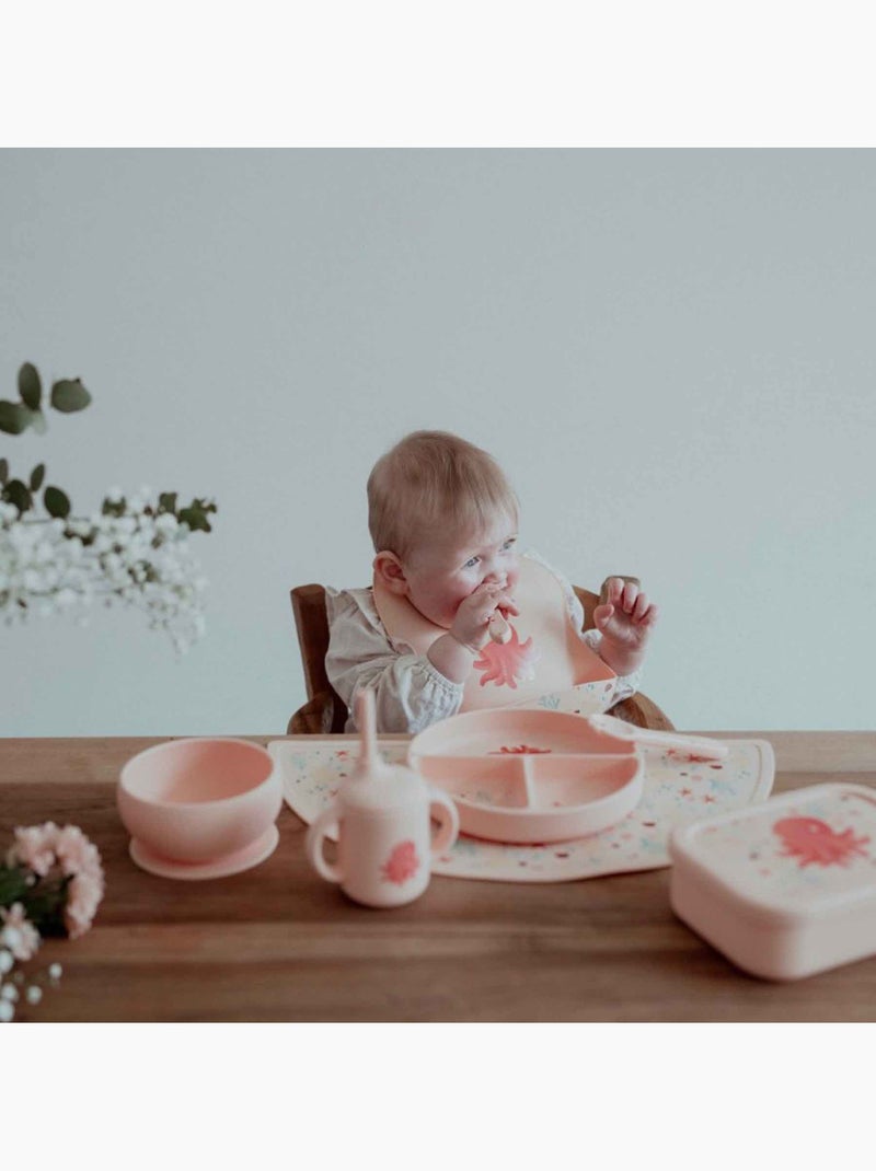 Sassi Junior | Set fourchette et cuillère en silicone Animaux Orange clair - Kiabi