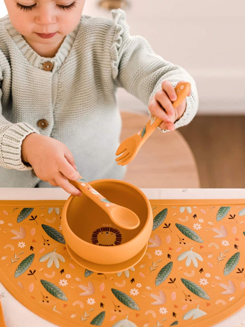 Sassi Junior | Set fourchette et cuillère en silicone Animaux Orange - Kiabi