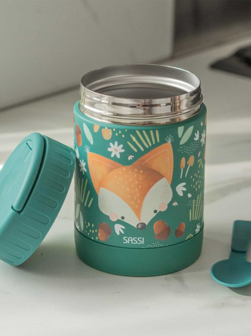 Sassi Junior | Thermos repas bébé en inox Animaux Vert forêt - Kiabi