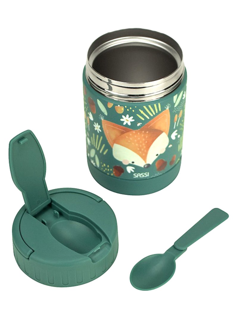 Sassi Junior | Thermos repas bébé en inox Animaux Vert forêt - Kiabi