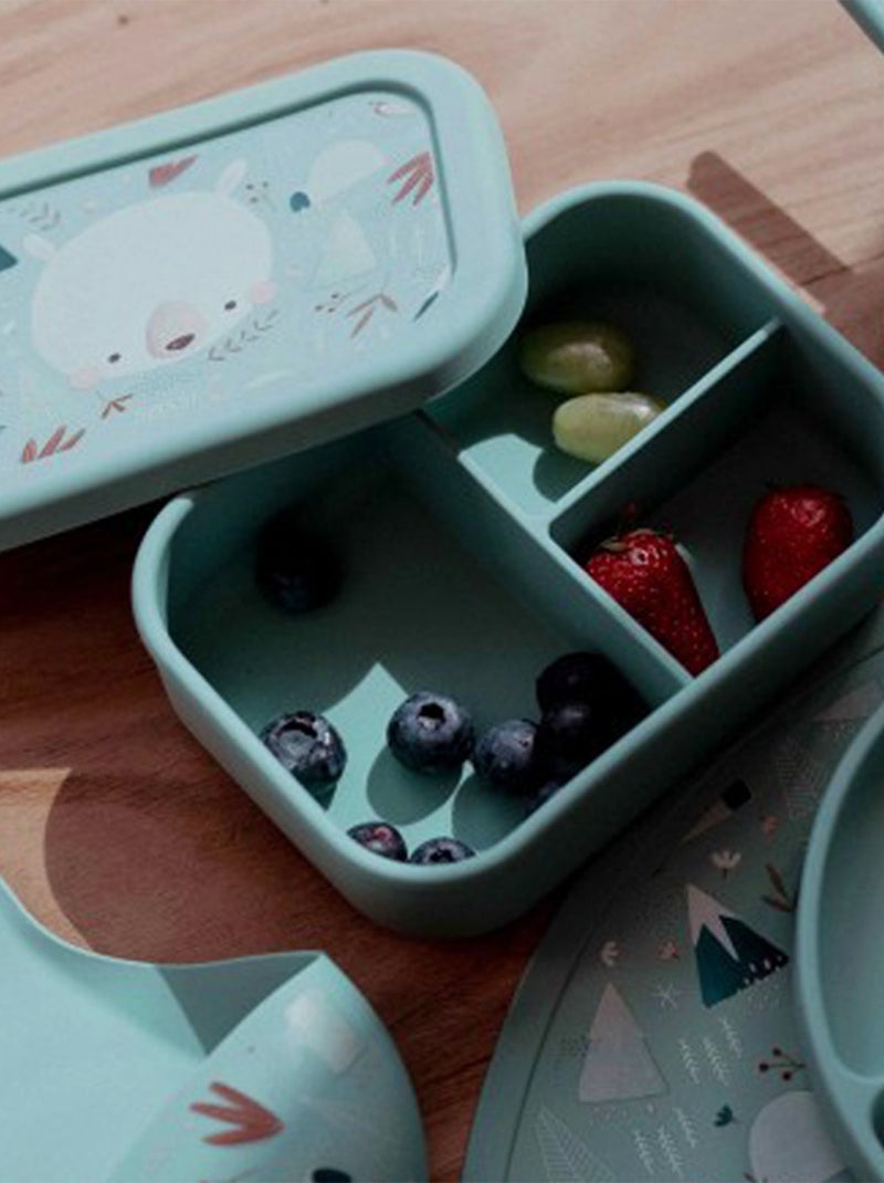 Sassi Junior|Boite à gouter lunch box en silicone Animaux Bleu - Kiabi