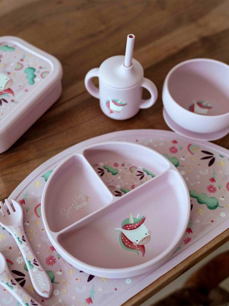 Sassi Junior|Boite à gouter lunch box en silicone Animaux Rose bonbon - Kiabi