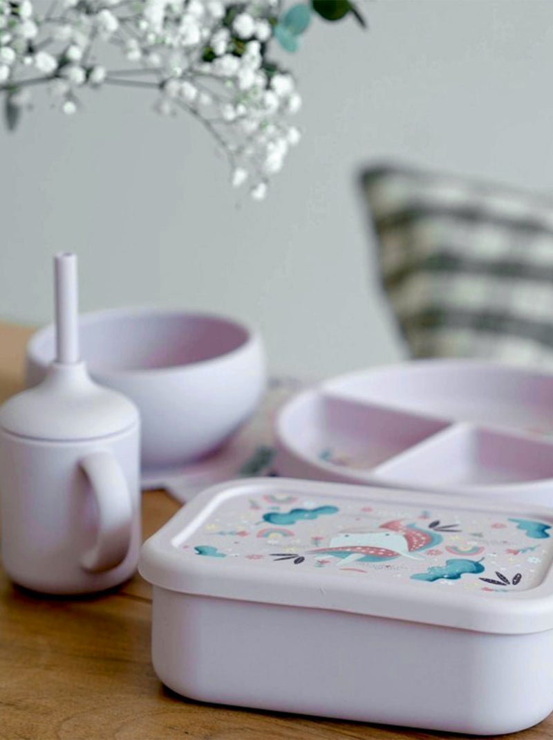 Sassi Junior|Boite à gouter lunch box en silicone Animaux Rose bonbon - Kiabi