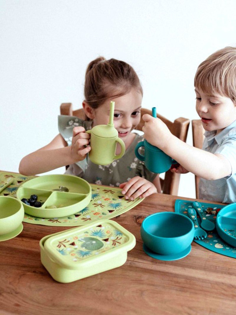 Sassi Junior|Boite à gouter lunch box en silicone Animaux Vert - Kiabi