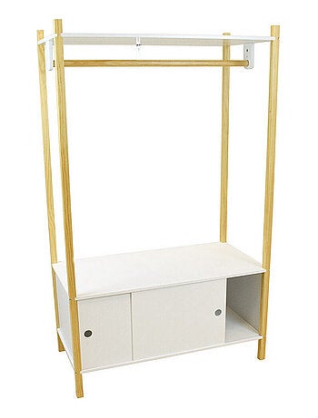 Scandiwood Penderie avec casiers en bois