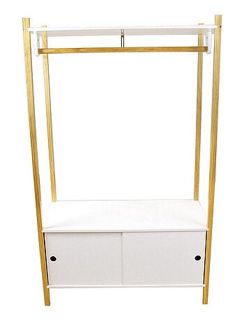 Scandiwood Penderie avec casiers en bois