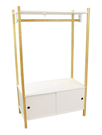 Scandiwood Penderie avec casiers en bois