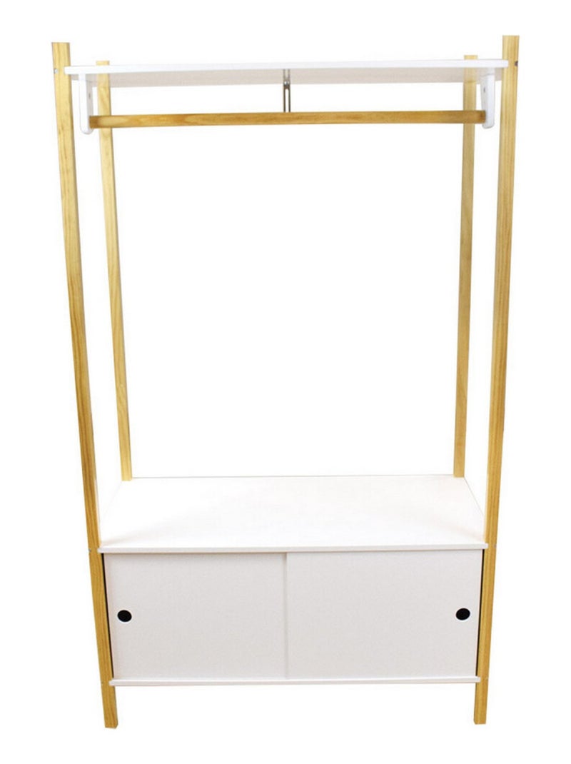 Scandiwood Penderie avec casiers en bois Blanc - Kiabi