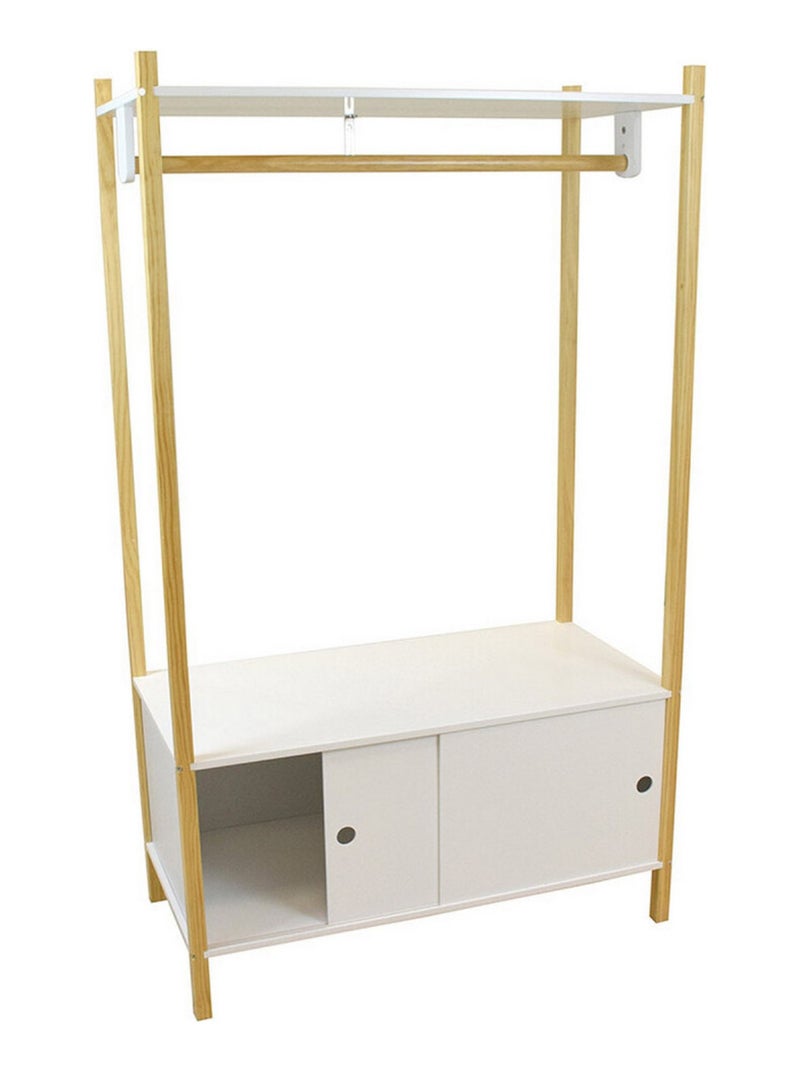 Scandiwood Penderie avec casiers en bois Blanc - Kiabi