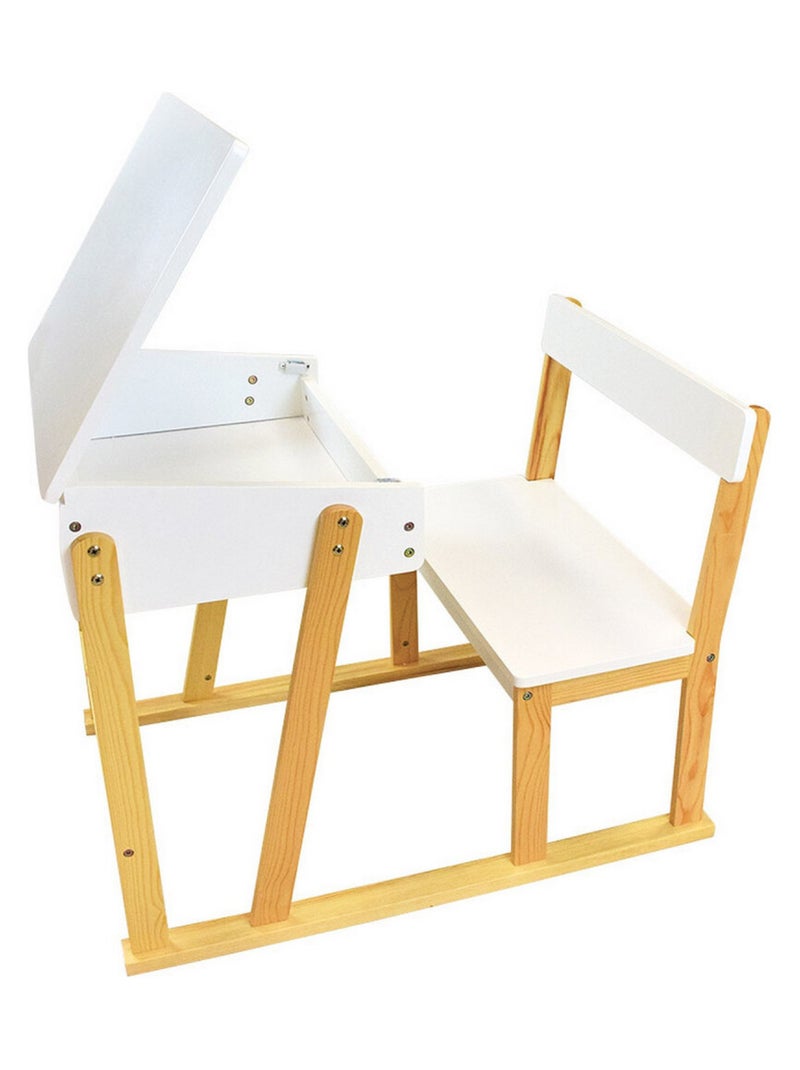 Scandiwood Pupitre en bois pour enfant Blanc - Kiabi