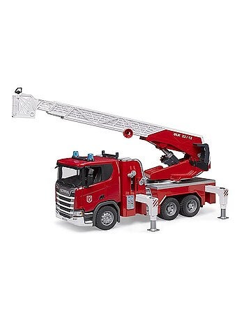 Scania Super 560R Pompiers avec échelle pivotante, pompe à eau et module Light & Sound