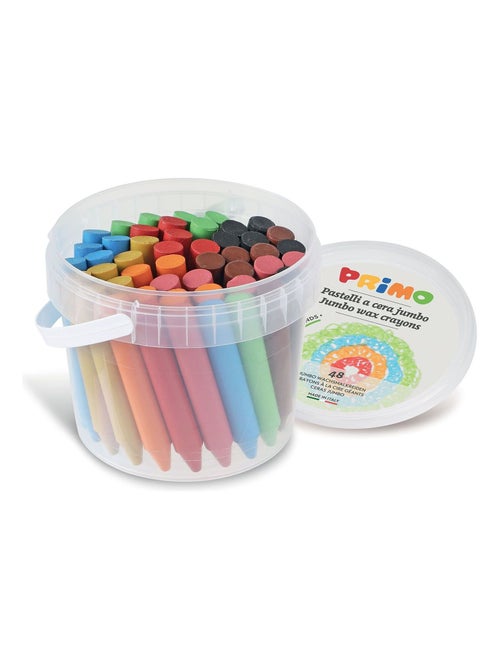 Sceau de 48 gros crayons à la cire - Primo - Kiabi