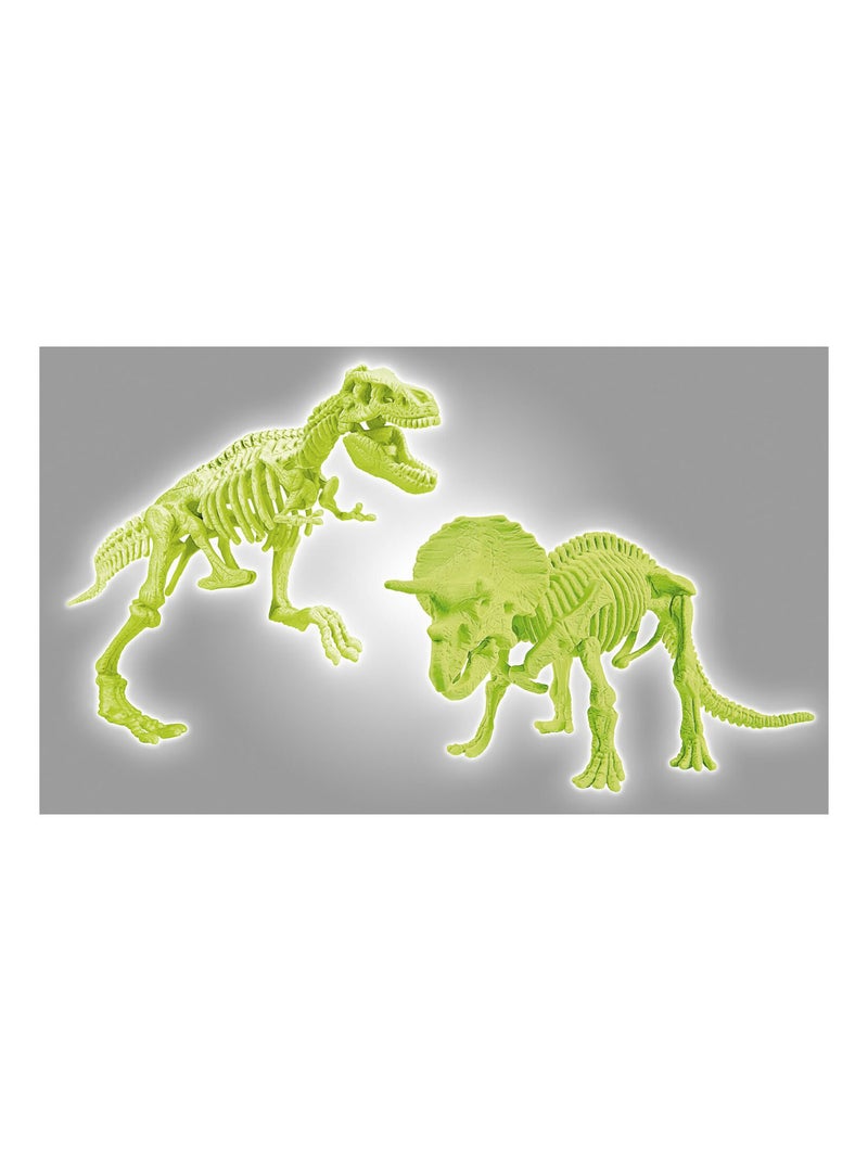 Science et jeu : Archéo-ludic : T-Rex et Tricératops phosphorescents Multicolore - Kiabi
