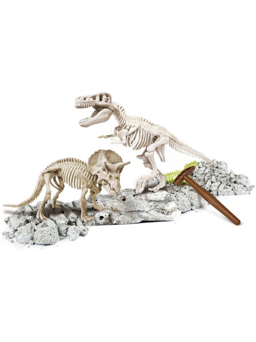 Science et jeu : Archéo-ludic : T-Rex et Tricératops phosphorescents - Kiabi