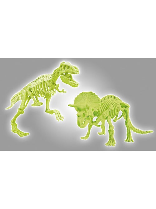 Science et jeu : Archéo-ludic : T-Rex et Tricératops phosphorescents - Kiabi