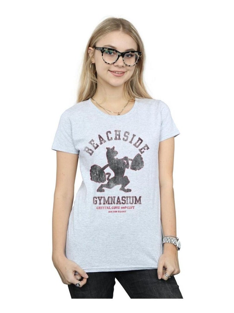 Scooby Doo - T-shirt BEACHSIDE GYMNASIUM Gris chiné - Kiabi