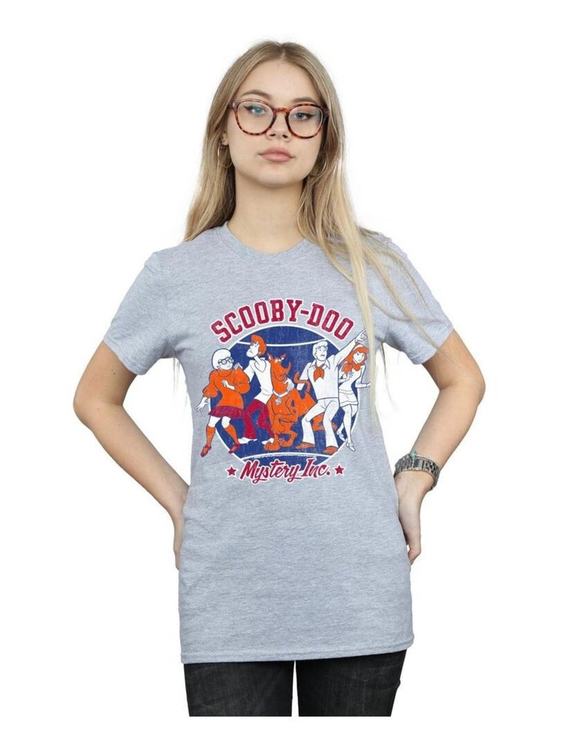 Scooby Doo - T-shirt COLLEGIATE CIRCLE Gris chiné - Kiabi
