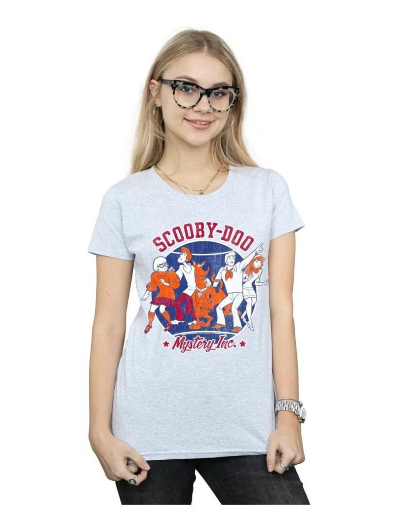 Scooby Doo - T-shirt COLLEGIATE CIRCLE Gris chiné - Kiabi