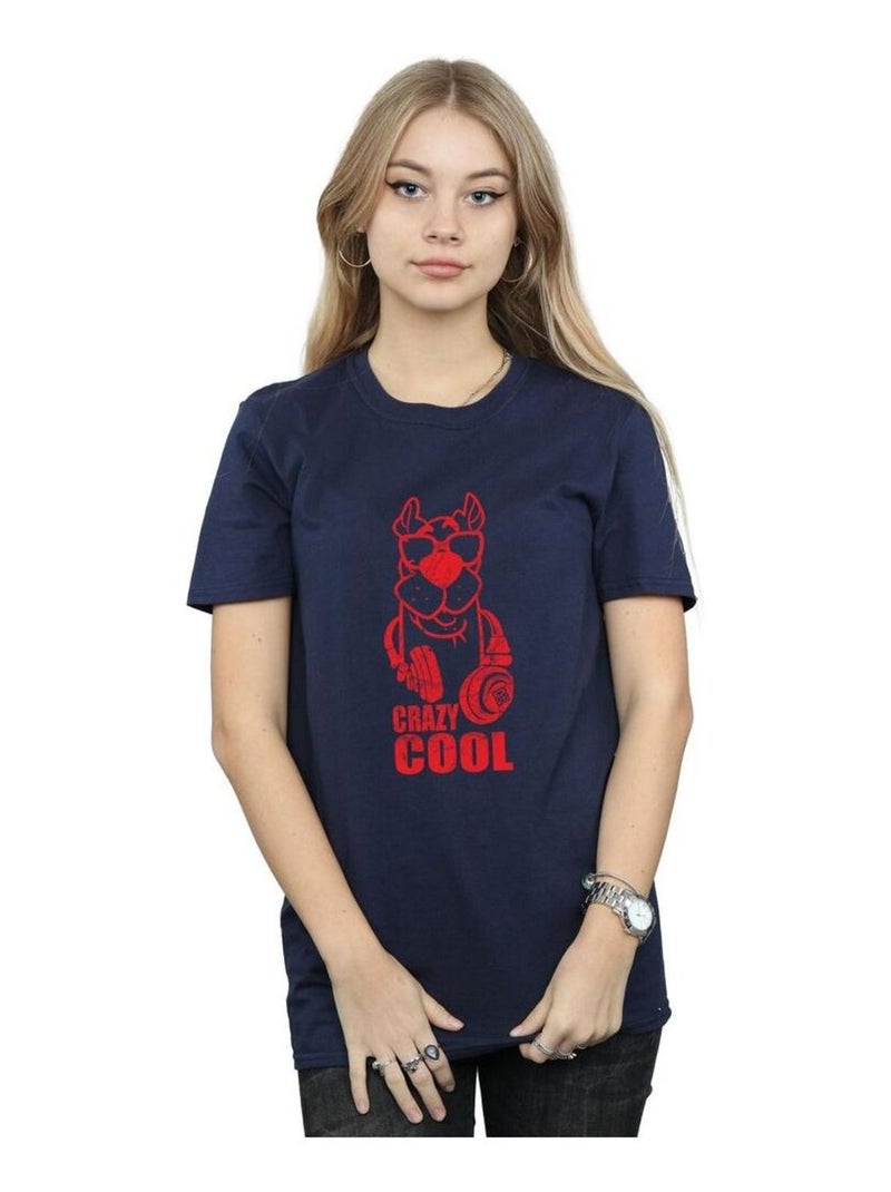 Scooby Doo - T-shirt CRAZY COOL Bleu marine - Kiabi